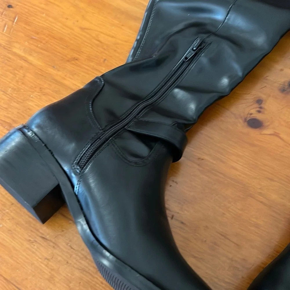 New‎ Dolce Vita Elyse Over The Knee Boots Womens 8 Black Block Heel OTK Shoes